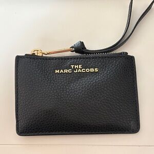 Marc Jacobs Black Pebbled Leather Wristlet